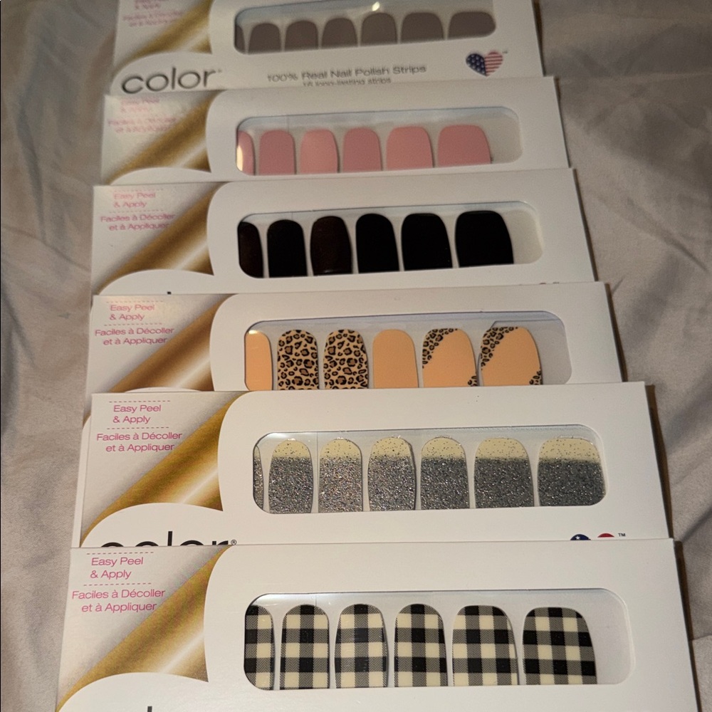 Color Street Nail Strips Collection - Pink, Leopard, Glitter, Plaid